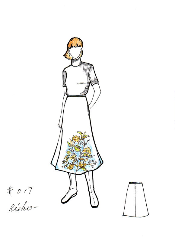 #017 Simple flared skirt シンプルフレアスカート
